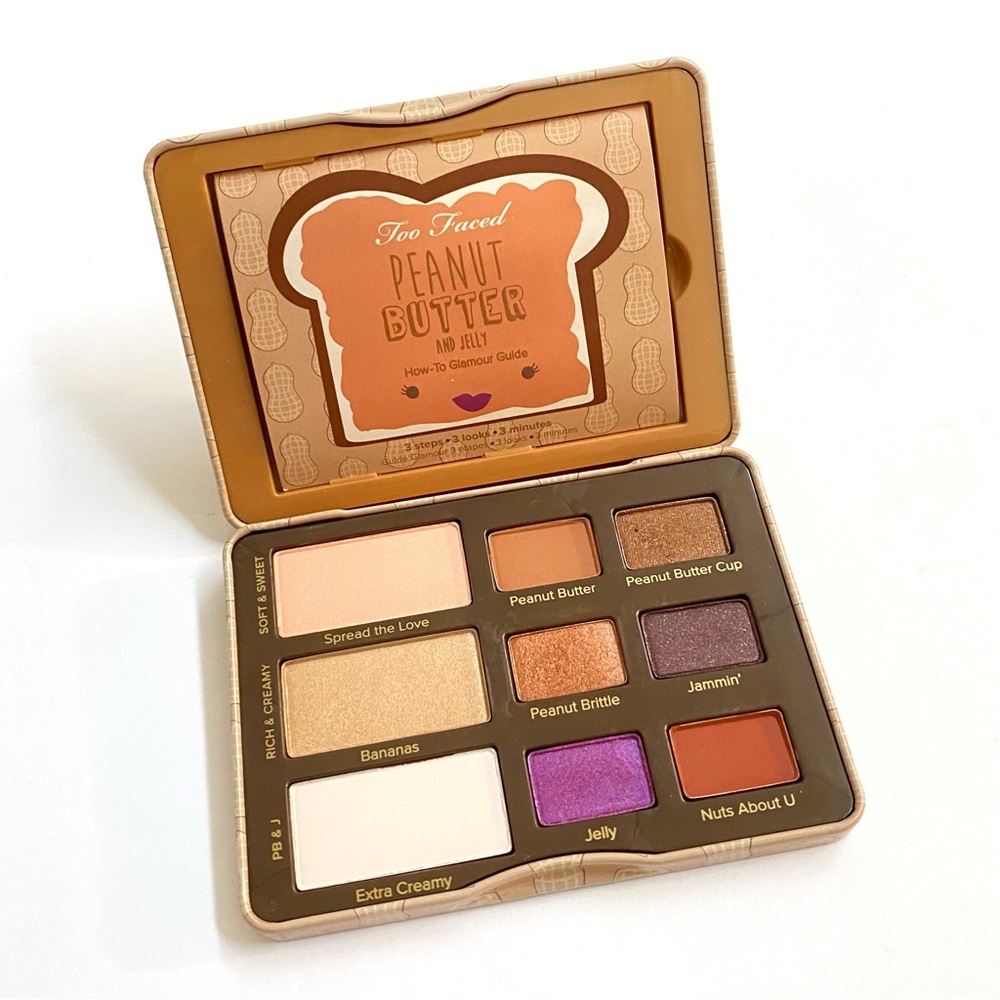 Too faced peanut butter & jelly eyeshadow palette eye color makeup brown coral